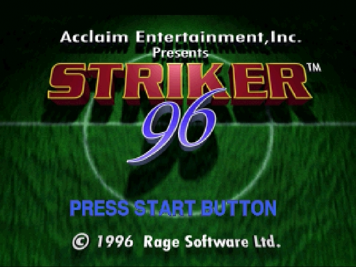 Striker 96 title screen for Sega Saturn